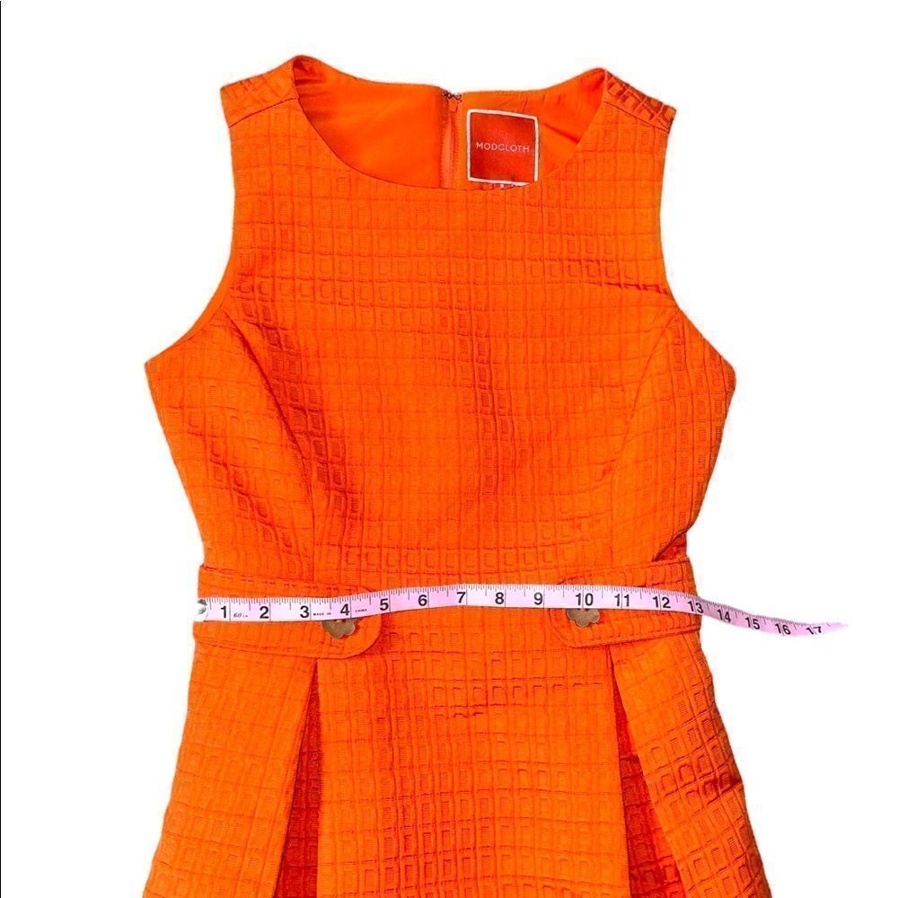 Modcloth So Sixties Textured Dress in Tangerine - Picture 12 of 16